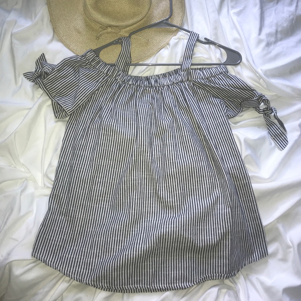 Over the Shoulder Striped Top